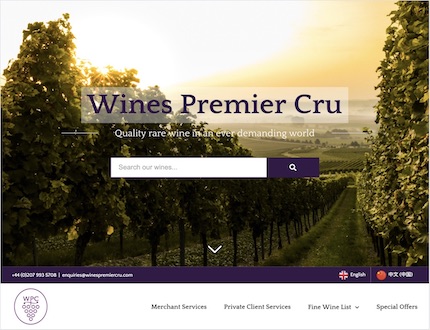 Fine Wine Merchants website